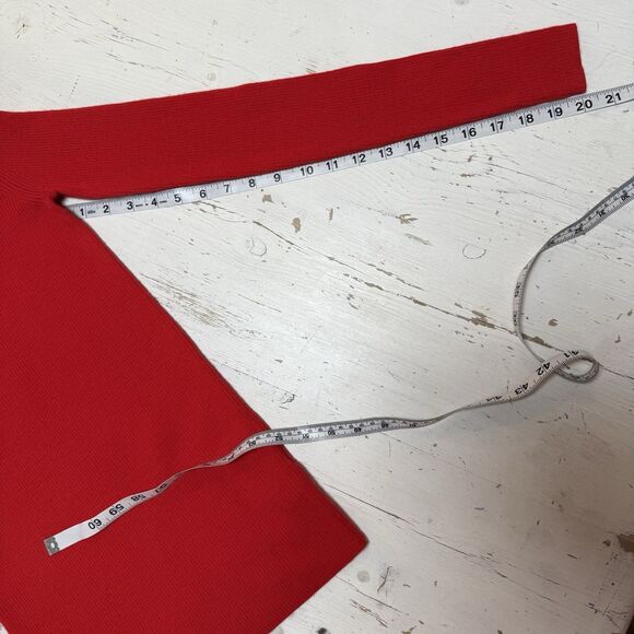 J. Crew Sweater Merino Wool Size XS Knit Ribbed Red Warm Festive Cozy - Picture 9 of 11